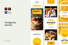 instagram stories with oranges and other food items