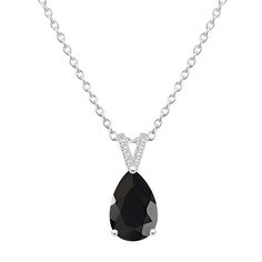 Complement your look with this Alyson Layne Black Onyx Diamond Accent Pendant Necklace. Click on this JEWELRY & WATCHES GUIDE to learn about fit, styles, materials and more! Complement your look with this Alyson Layne Black Onyx Diamond Accent Pendant Necklace. Click on this JEWELRY & WATCHES GUIDE to learn about fit, styles, materials and more! FEATURES Pendant size: 3/4"L x 1/3"W Chain length: 18 in. Chain type: cable Clasp: lobster-claw Metal: sterling silver Plating: rhodium Finish: polished Elegant Black Drop Necklace, Sterling Silver Teardrop Necklace For Evening, Elegant Black Teardrop Pendant Drop Necklace, Elegant Black Teardrop Pendant Necklace, Elegant Black Teardrop Drop Necklace, Elegant Black Drop Necklace Gift, Black Teardrop Pendant Jewelry For Formal Occasion, Black Teardrop Pendant For Formal Occasions, Formal Black Teardrop Pendant Necklace