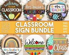 the classroom sign bundle is available for teachers and students to use on their school signs