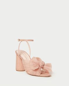 Color: Beauty Bow Heels, Rhinestone Bow, Beautiful Gift Wrapping, Ivory Pearl, Heeled Sandal, Pleated Fabric, Shoe Fits, Loeffler Randall, Floral Color