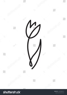 the outline of a flower is drawn in black and white on a white background, suitable for