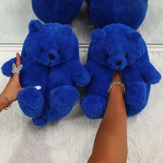 Brand New And Never Worn Cheap Slippers, Blue Slippers, Blue Teddy Bear, White Slippers, Bear Slippers, Onesie Pajamas, Bear Decor, Home Slippers, Warm Shoes