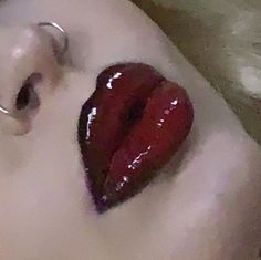 Valentines Goth Makeup, Grunge Prom Makeup, Vampiric Aesthetic, Red And Black Makeup, Vamp Lips, Aggressive Aesthetic, Machiaj Smokey Eyes, Grunge Prom, Lip Looks