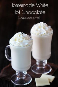 homemade white hot chocolate recipe with whipped cream