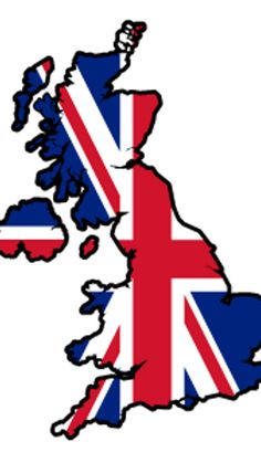 the british flag is shown in this map