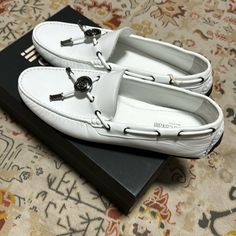 Brand New With Box White Dress Shoes Men, Roberto Cavalli Shoes, White Dress Shoes, Roberto Cavalli, Slip Ons, Loafer Shoes, Men's Shoes, Dress Shoes, Color White