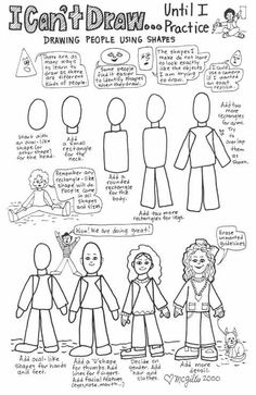 paper dolls with instructions for how to draw them