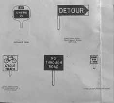 a paper bag with various signs and stickers on the side, including detour