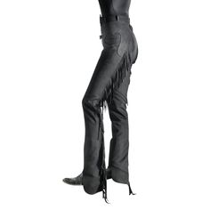 Synthetic suede show chaps that are made to fit perfectly and comfortably while keeping your budget in mind.Synthetic suede chaps with stretch inserts for extra comfort, add-on cuffs for additional length, and famous Hobby Horse chap fitMade on Hobby Horse's world-famous chap patterns, these elegant chaps have a two-button waist, silver tone front buckle, and quality brass zippersPMS elastic stretch panel down the inside zipper for extra ease and comfortThe Personal Magic Sizing is designed to f Western-style Fitted Pants For Fall, Fitted Western Pants For Fall, Western Style Fitted Pants For Fall, Fitted Full Length Western Bottoms, Black Western Style Bottoms For Fall, Find Your Hobby, Shotgun Chaps, Western Chaps, Ranch Riding