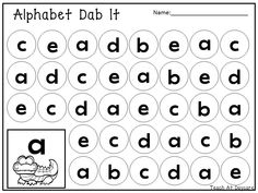 an alphabet worksheet with the letters and numbers to be used in this activity