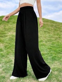 Calça Pantalona lisa duna com bolso Moda Feminina | SHEIN Brasil Shein Brasil, Wide Leg Trousers, Ribbed Knit, Wide Leg, Fashion Dresses, Trousers, High Waisted, Dresses