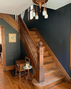 the stairs in this house are made of wood