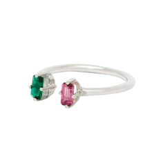 Making use of negative space in a positive way, the 'Jordana' finds the perfect balance between simplicity and intricacy with its pairing of two emerald cut stones. Cast in sterling silver or 10k yellow gold, this ring is set with 3x5mm Seza Rhodolite and 3x5mm Green Quartz. 3x5mm Emerald Cut Seza Rhodolite and Green Quartz Sterling Silver or 10K Yellow Gold Made in New York City Made to order, please allow 5-10 business days for production Fits true to size Top Rings, Necklace Making, Green Quartz, Negative Space, Jewelry Inspo, Birthstone Necklace, Accessories Necklace, White Topaz, Signet Ring