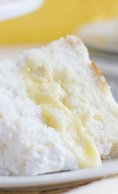 a piece of cake sitting on top of a white plate