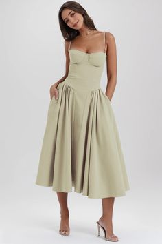 Lasaky - Vintage Dopamine Slip Dress with Strappy Design Midi Dress Chic, Vintage Long Dress, Backless Midi Dress, Jumpsuit Chic, Fitted Midi Dress, Dress Women Elegant, Pleated Maxi Dress, Crewneck Dress, Midi Dress Sleeveless