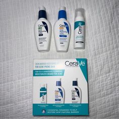 New In Box Cerave Skin Barrier Restoring Kit For Acne-Prone Skin Brand New 3 Piece Set. Cera Ve For Acne, Cerave Skincare Set, Cerave Skincare Hydrating, Cerave Cleanser Travel Size, Cerave Sa Lotion For Rough & Bumpy Skin, Cerave Face Wash & Cleansers, Cerave Skincare, Retinol Serum, Dermatologist Recommended