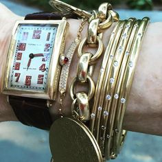 Bracelet And Watch, Monica Rich Kosann, Vintage Jewellery Rings, Vintage Tiffany, Seize The Day, Mixed Metal Jewelry, Cabochon Jewelry, Jewelry Armoire, Vintage Jewels