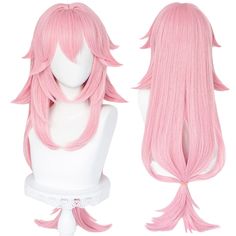 PRICES MAY VARY. 【Characters】- Wigs for Genshin Impact roles or other characters. 【Material】 - 100% imported premium fibers. Can be re-style or cut within 180°, natural appearance with healthy satin sheen, good texture and soft touch. 【Thick Enough】- Will not reveal the built-in mesh to embarrassing you. Perfect for Halloween, daily, Cosplay Costume and other themed parties. 【Free Cap Gift】- Package included a wig + a cap. The adjustment range of the wig is 1-4 inches, and the head circumference Genshin Wigs, Genshin Impact Hairstyles, Anime Wigs Long, Genshin Hairstyles, Genshin Impact Hair, Hair With Ponytail, Genshin Inazuma, Guuji Yae