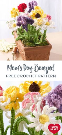 crochet pattern for mom's day bouquet