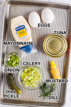 the ingredients for this recipe include eggs, mayonnaise, celery and dill