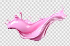 pink liquid splashing into the air on a white background