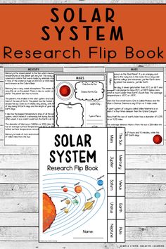 solar system research flip book for kids