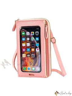 Bird in Bag - Womens Multifunctional Anti-theft Tapaent Mini Bag with Touchscreen Phone Compatility, Shoulder and Crossbody Bag Casual Phone Bag With Anti-theft Pocket, Daily Use Crossbody Phone Bag With Anti-theft Pocket, Pink Portable Phone Bag For Travel, Portable Pink Phone Bag For Travel, Pink Phone Bag For Travel, Daily Use Compact Phone Backpack, Functional Pink Shoulder Bag With Cell Phone Pocket, Multifunctional Large Capacity Phone Pouch Bag, Multifunctional Large Capacity Phone Bag