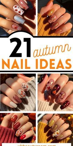 Autumn Nail Ideas, Autumn Nail, Short Coffin Nails, Swarovski Nails, Nail Care Tips, Gradient Nails, Trendy Nail Design