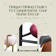 an advertisement for a new dining chair that has been made to look like it is being used