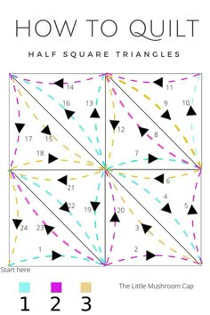 how to quilt half square triangles in the little mulbboom cap pattern book