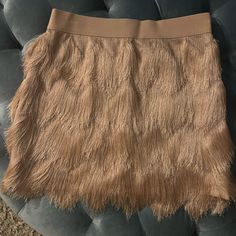 Beautiful Skirt Never Worn Bcbg Chic Mini Skirt With Fringe, Chic Fringe Mini Skirt For Spring, Chic Fringed Mini Skirt For Spring, Chic Fringe Mini Skirt, Casual Fringe Mini Skirt For Party, Beige Pencil Mini Skirt For Party, Trendy Beige Party Skirt, Beautiful Skirt, Beautiful Skirts