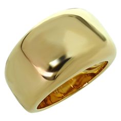 This classic Cartier ring from the Nouvelle Vague features a smooth wide band design crafted in 18k yellow gold. Made in France circa 1997. Measurements: 0.51" (13mm) width. Band Design, Domed Ring, Cartier Ring, Wide Bands, Gold Bands, Band Ring, Design Crafts, Cartier, Made In France