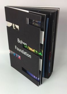 a black binder with the words bohan foundation printed on it's side