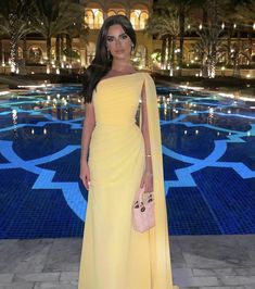 Yellow Evening Dresses, Evening Wear Dresses, Prom Dresses Yellow, Gowns For Women, Girls Formal Dresses, Plus Size Formal Dresses, Looks Party, Chiffon Evening Dresses, Semi Formal Dresses