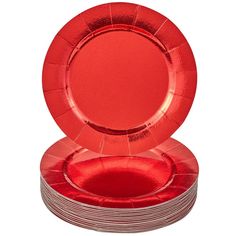 red plates stacked on top of each other