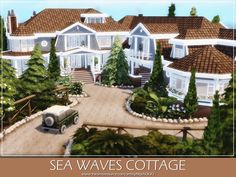 an artist's rendering of the sea waves cottage