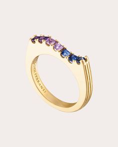 Gigi Ferranti Blue & Purple Sapphire Portofino Wave Ring | OLIVELA Art Jewelry Design, Preppy Jewelry, Jewelry Logo, Jewelry Design Drawing, Wave Ring, Purple Sapphire, Sapphire Stone, Blue Sapphire Rings, Gems Jewelry