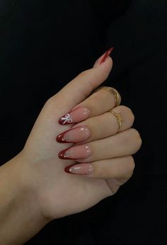 Uñas acrilicas color vino Nails For Morena, Nails Color Vino, Nails Vino, Uñas Coquette, Vino Color, Oval Acrylic Nails, Asian Nails, How To Cut Nails