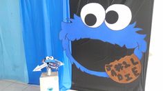 a door decorated with an image of cookie monster and the words fall asleep on it