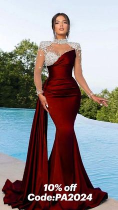 Evening Party Wedding Dress, Big Event Dresses, Masquerade Outfit Ideas For Women, Purple Mermaid Prom Dress, Wine Dresses, African Formal Dress, Satin Mermaid Dress, Pink Hijab, Dinner Gowns