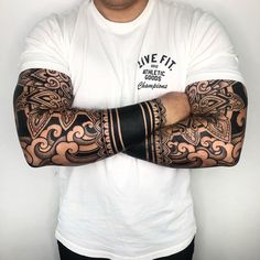 a man with tattoos on his arm and arms