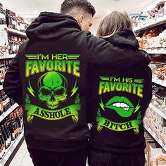 His And Hers Hoodies, Valentine Hoodie, Matching Hoodies For Couples, Sarcastic Clothing, I Am Her, I Am His, Couple Hoodies, Matching Hoodies, Skull Gifts