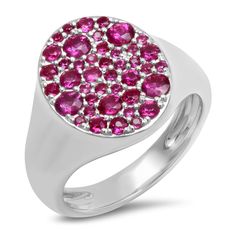 One of our Eriness bestsellers, the 14K Gold Ruby Signet Pinky Ring is the ring that we cannot stop swooning over. It’s classic, modern and features gorgeous round rubies of various sizes. The ovular face of our Ruby Signet Pinky Ring measures 12mm by 10mm.Wear our Ruby Signet Pinky Ring with our Ruby Domed Ring. 0.70 carats SBR31-YG-RBY All sales are final. Formal Ruby Signet Ring, 14k Gold Ruby Ring With Brilliant Cut Oval Shape, Oval Brilliant Cut Ruby Ring In 14k Gold, Modern Ruby Ring For Anniversary, Modern Round Ruby Ring For Anniversary, Modern Formal Ruby Ring, Ruby Signet Ring For Wedding, Classic Ruby Ring With Polished Round Stone, Ruby Ring With Polished Finish And Round Band