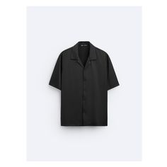 Relaxed fit shirt made of satin effect fabric. Spread collar and short sleeves. Front button closure. Satin Shirt Men, Satin Shirt, Viscose Fabric, Latest Outfits, Satin Fabric, Bowling, Short Sleeve Shirt, Workout Shirts, Singapore