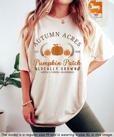 Cute Fall Shirts For Women, Oversized Cotton T-shirt For Fall, Fall Oversized Graphic Tee, Oversized Crew Neck Shirt For Fall, Fall Tshirt Ideas, Fall Tees, Tee Ideas, Fall Tshirt, Thanksgiving Tee