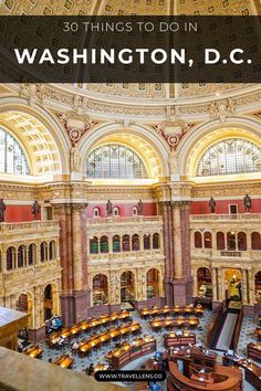 the interior of washington, dc with an overhead view of the library