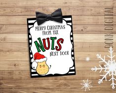 a christmas card that says merry christmas from the nuts next door