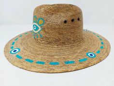 Bohemian Sun Hat As Summer Gift, Bohemian Festival Sun Hat Made Of Palm Leaf, Bohemian Palm Leaf Sun Hat For Festival, Artisan Beach Hats One Size, Bohemian Hand Painted Sun Hat For The Beach, Bohemian Hand Painted Sun Hat For Vacation, Bohemian Straw Hat For Summer Gift, Bohemian Hand Painted Sun Hat For Beach, Artisan Beach Hat