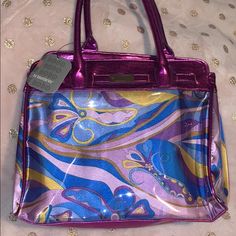 Brand New Never Worn No Signs Of Wear Or Tear Medium Size Wear Or Tear, No Boundaries, Womens Tote Bags, Blue Purple, Boundaries, Medium Size, Blue And Purple, Color Blue, Satin