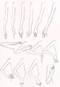 a line drawing of hands and legs in various positions, from the top to bottom